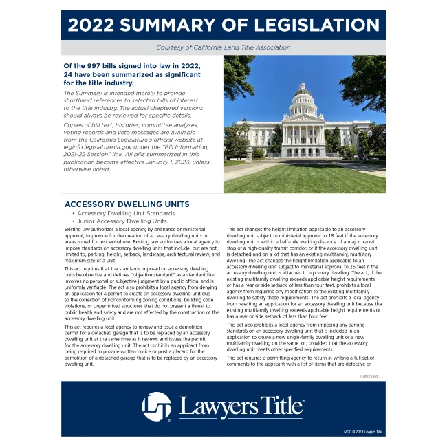CLTA Summary of Legislation